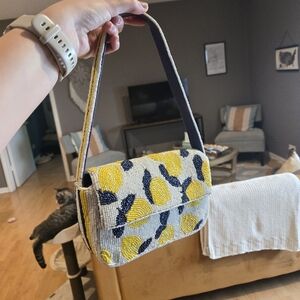 LOFT beaded Lemon Bag